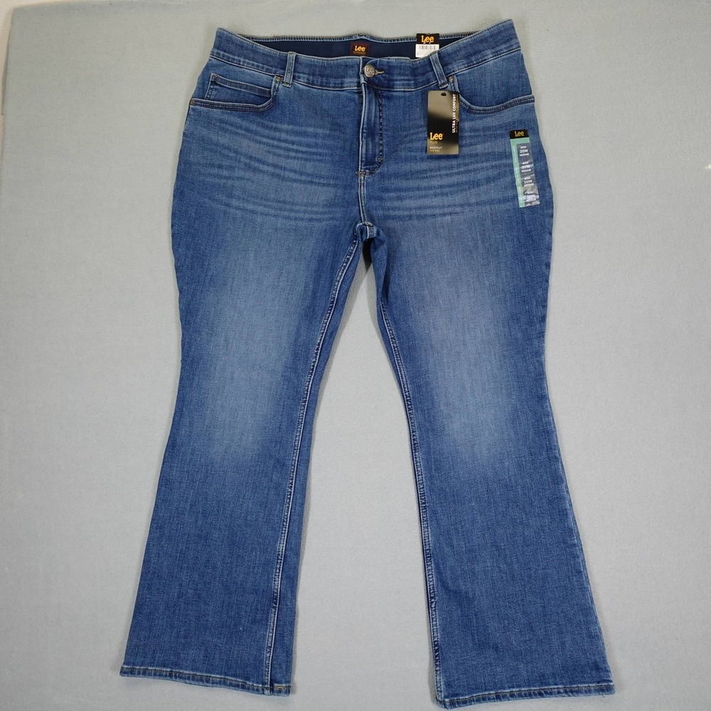 Lee Jeans Women 20W Blue Ultra Lux Comfort Bootcut Flex Motion Waistband Denim